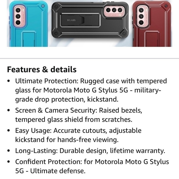 COMPATIBLE with Motorola Moto G Stylus Phone Case Screen Protector
Kickstand NEW - Picture 15 of 15